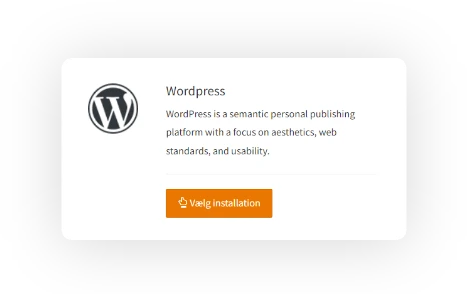 Et skærmbillede af en pop-up fra Wordpress, med en knap hvor man kan trykke installer